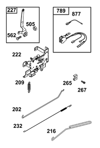 Controls Group Diagram and Parts List for 21R777-0151-G1 200000 - 399999 Briggs and Stratton Engine